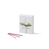 Box of Japanese Hanga Lotus incense with three pink hasu-scented sticks, presented with minimalist white packaging and lotus flower illustration