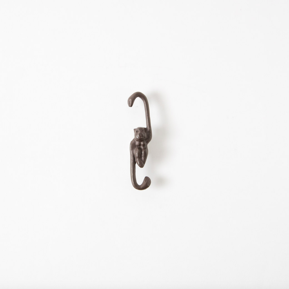 Cast Iron Monkey Hook — Small Sumitani Saburo Shoten Wabi Sabi Shop