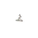 Handcrafted pewter incense holder of a leaping rabbit, inspired by the Chōjū-giga scrolls, symbolizing energy and playfulness in Japanese folklore.