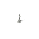 Top-down view of a pewter rabbit incense holder from the Chōjū-giga series, showing the detailed sculpting of the figure’s head and posture.