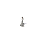 Top-down view of a pewter rabbit incense holder from the Chōjū-giga series, showing the detailed sculpting of the figure’s head and posture.