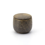Iga Ohachi Ceramic Rice Serving Pot in Black Persimmon finish, large size, front view.