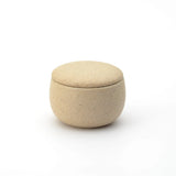 Iga Ohachi Ceramic Rice Serving Pot, close-up of the pared-back clay surface and lid rim.