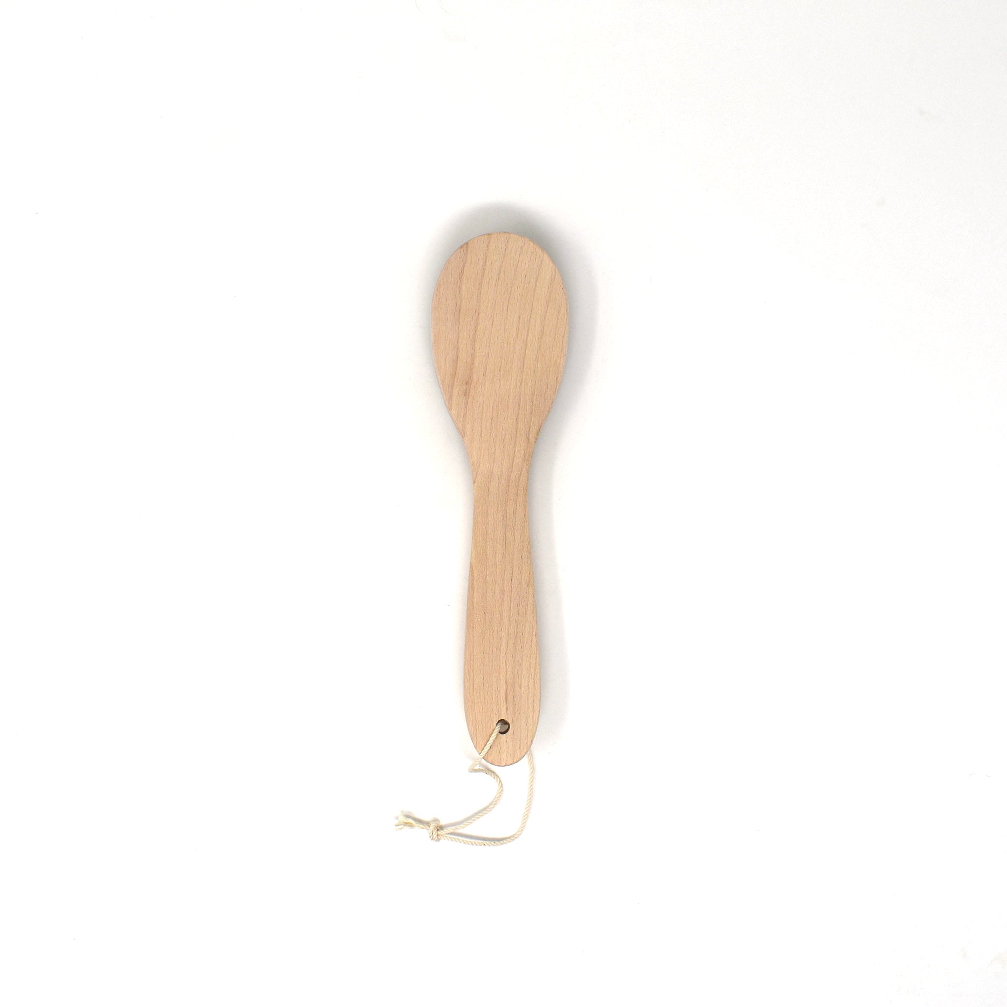 Natural wood replacement base for Kanaya lint brushes, handcrafted in Japan with a smooth finish and hanging loop, designed for easy bristle refitting.