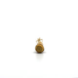 Bottom view of a handcrafted mini bamboo whisk, highlighting its natural bamboo cross-section and curved prongs, used in Japanese cooking and tea preparation.