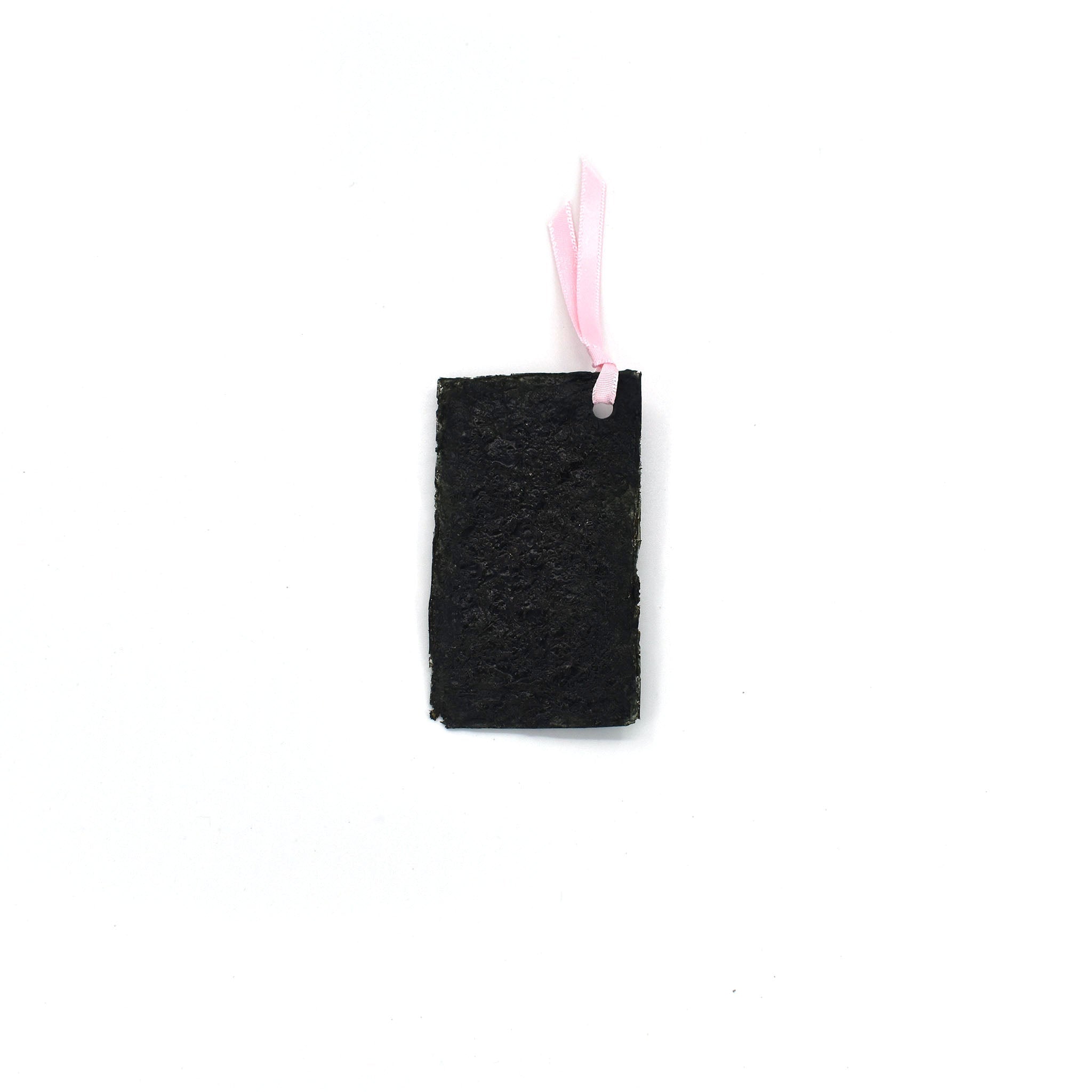 A single rectangular seaweed-textured bookmark with a pink ribbon, displayed against a clean white background.