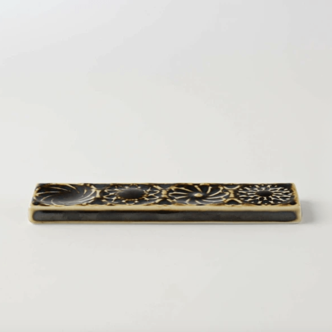 Botanical Motif Cutlery Rest — Amber
