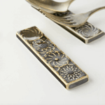 Botanical Motif Cutlery Rest — Amber
