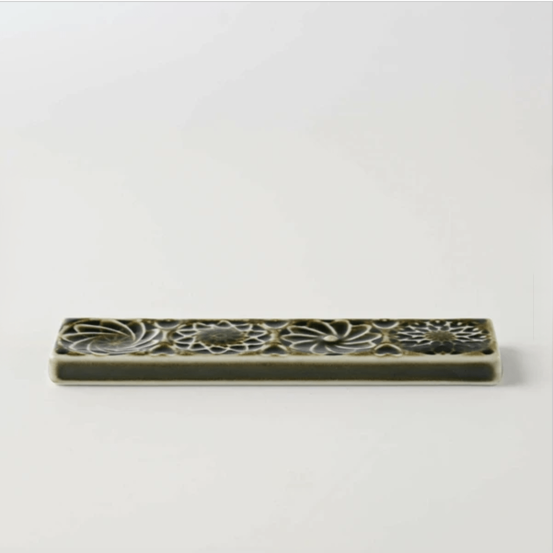 Botanical Motif Cutlery Rest — Olive