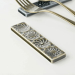 Botanical Motif Cutlery Rest — Olive