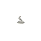 Handcrafted pewter incense holder featuring a Chōjū-giga rabbit leaping mid-run, inspired by Japan’s iconic animal caricature scrolls. Ideal for minimalist and traditional Japanese decor.