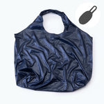 Navy Cocoon Eco Bag fully opened, with matching case icon shown