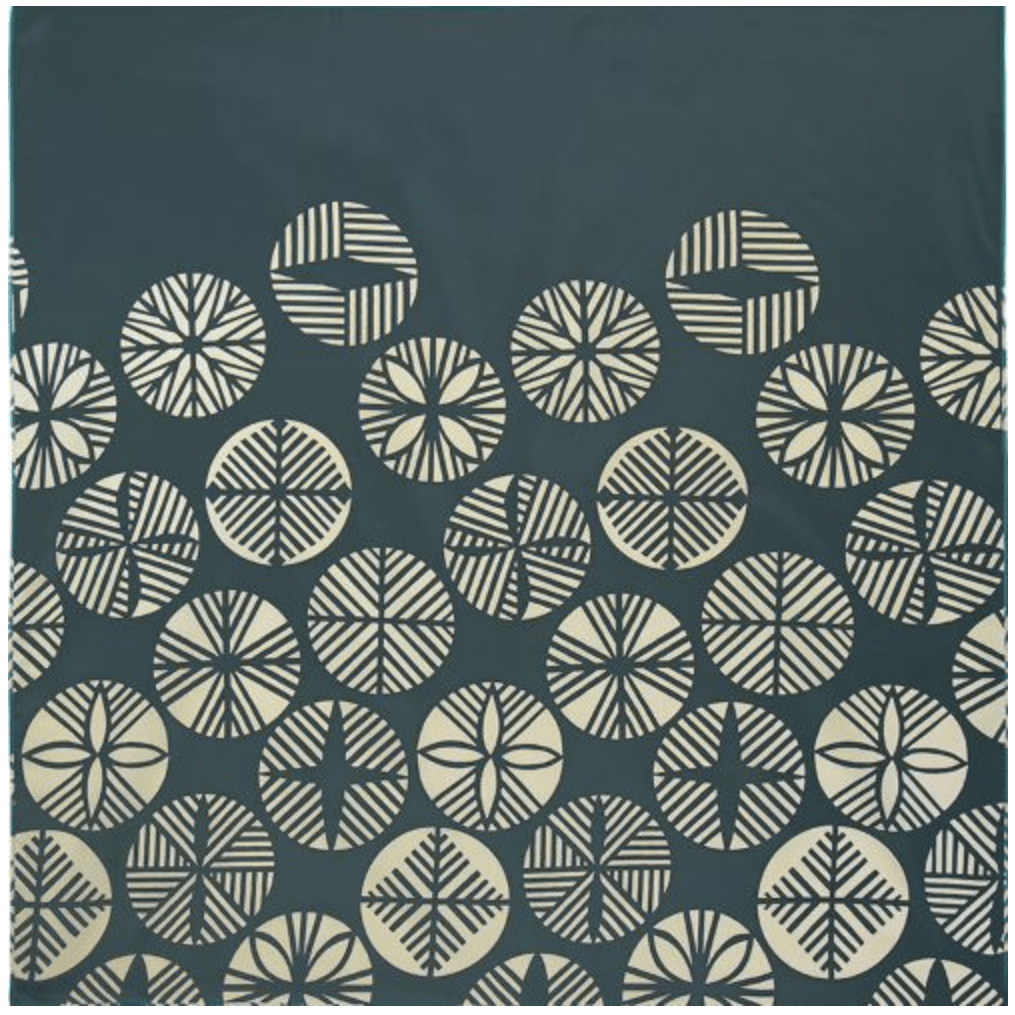 Furoshiki 100 – Isa Monyo “Pine” Reversible, Blue - Green & Deep Gray (Water - Repellent)