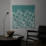 Furoshiki 100 – Isa Monyo “Pine” Reversible, Blue - Green & Deep Gray (Water - Repellent)