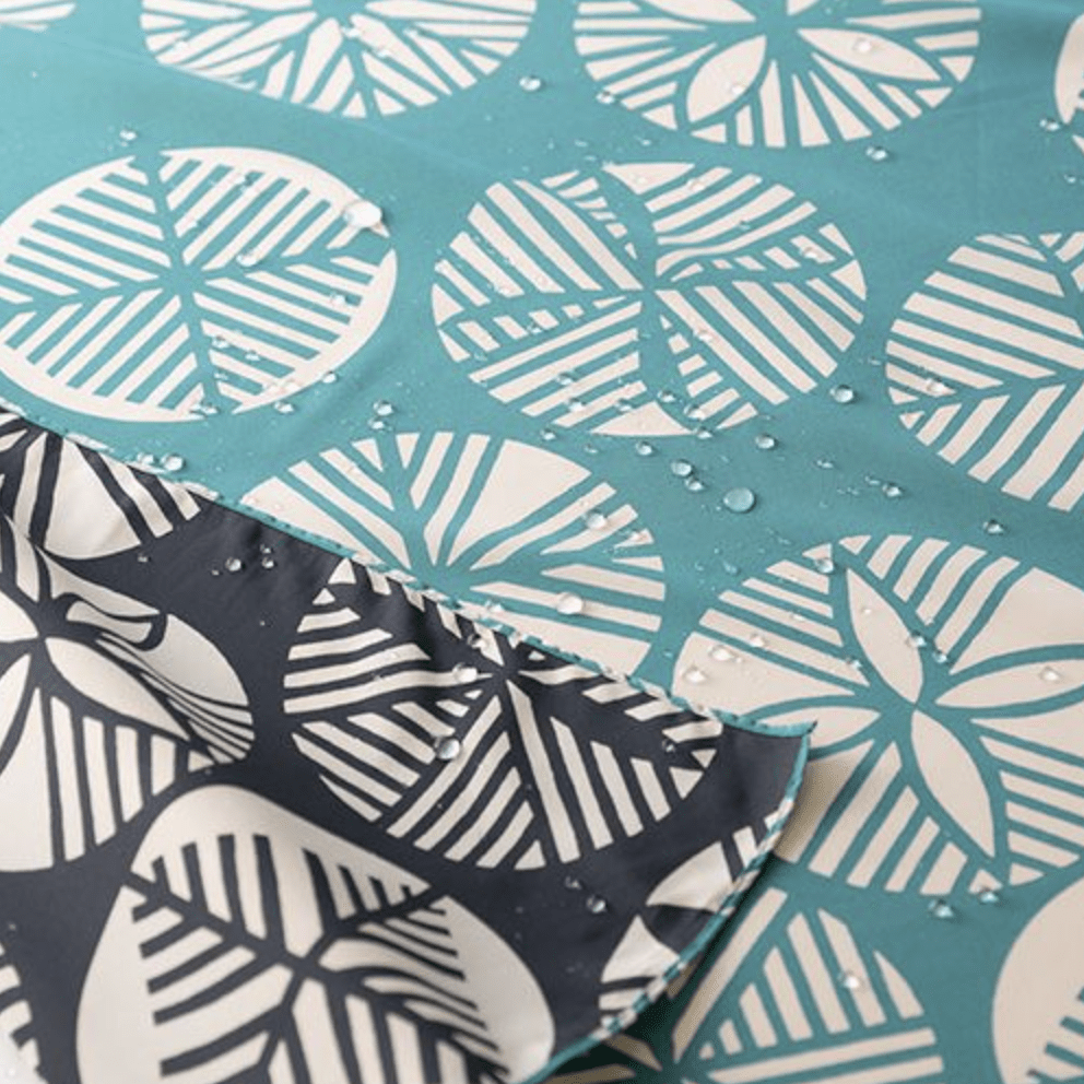 Furoshiki 100 – Isa Monyo “Pine” Reversible, Blue - Green & Deep Gray (Water - Repellent)