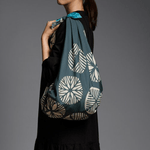 Furoshiki 100 – Isa Monyo “Pine” Reversible, Blue - Green & Deep Gray (Water - Repellent)