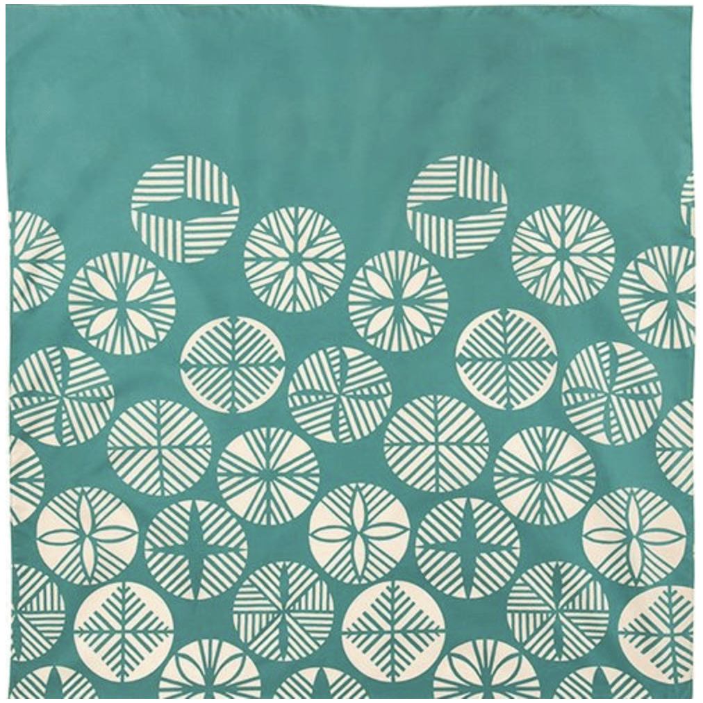 Furoshiki 100 – Isa Monyo “Pine” Reversible, Blue - Green & Deep Gray (Water - Repellent)