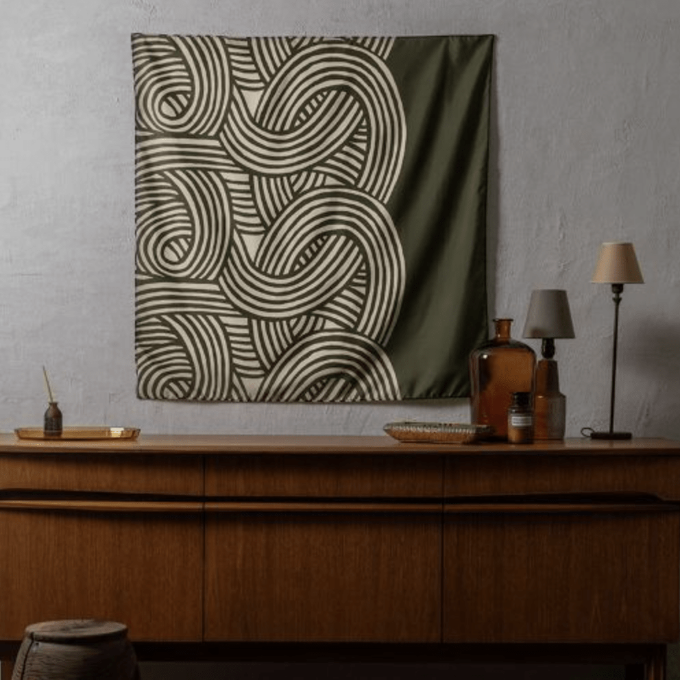 Furoshiki 100 – Isa Monyo “Yui” Reversible, Iron Black & Rikyu Green (Water - Repellent)