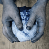 Furoshiki 100 – Naturally Indigo - Dyed Ichimatsu Gradation