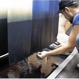 Furoshiki 100 – Naturally Indigo - Dyed Ichimatsu Gradation