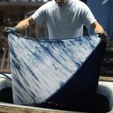 Furoshiki 100 – Naturally Indigo - Dyed Ichimatsu Gradation