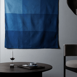 Furoshiki 100 – Naturally Indigo - Dyed Ichimatsu Gradation