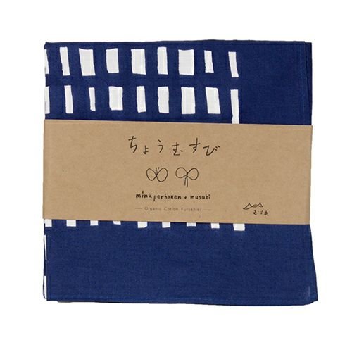 Furoshiki 70 – Mina Perhonen, Sora Check Navy Blue (Organic Cotton)