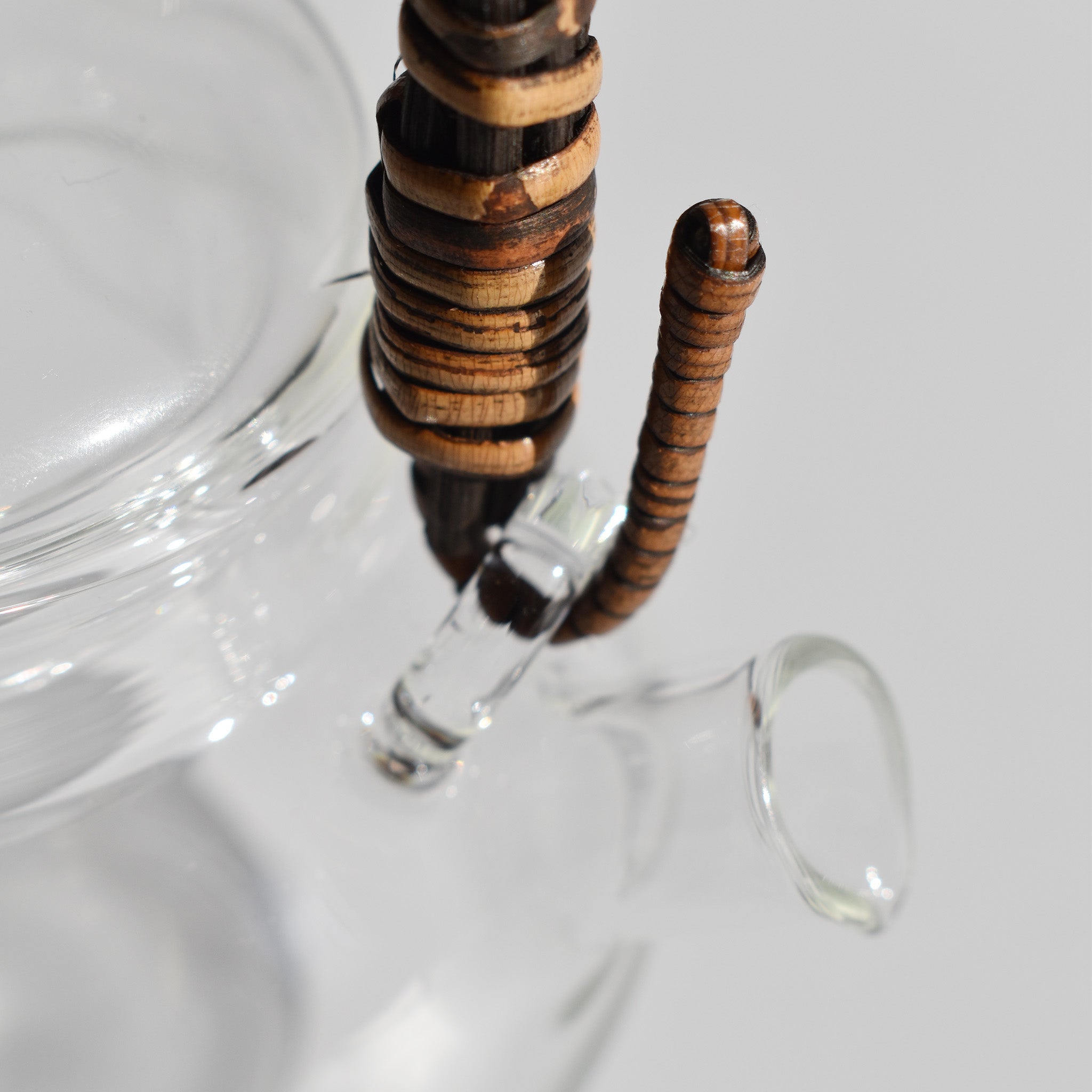 Glass Kyusu Teapot with Rattan Handle — 250ml