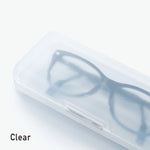 ICED glasses case Clear version by 100 percent, semi-transparent design showing glasses inside, made in Japan