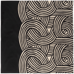 ISA Monyo Yui reversible furoshiki in iron black with traditional Japanese knot pattern design.
