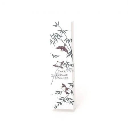 Japanese incense from Kyoto  featuring sparrow motif and warm woody scent