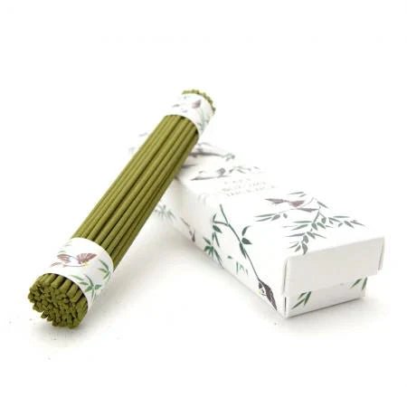 Sparrow-patterned washi paper wrapping for ENGIMONO incense sticks