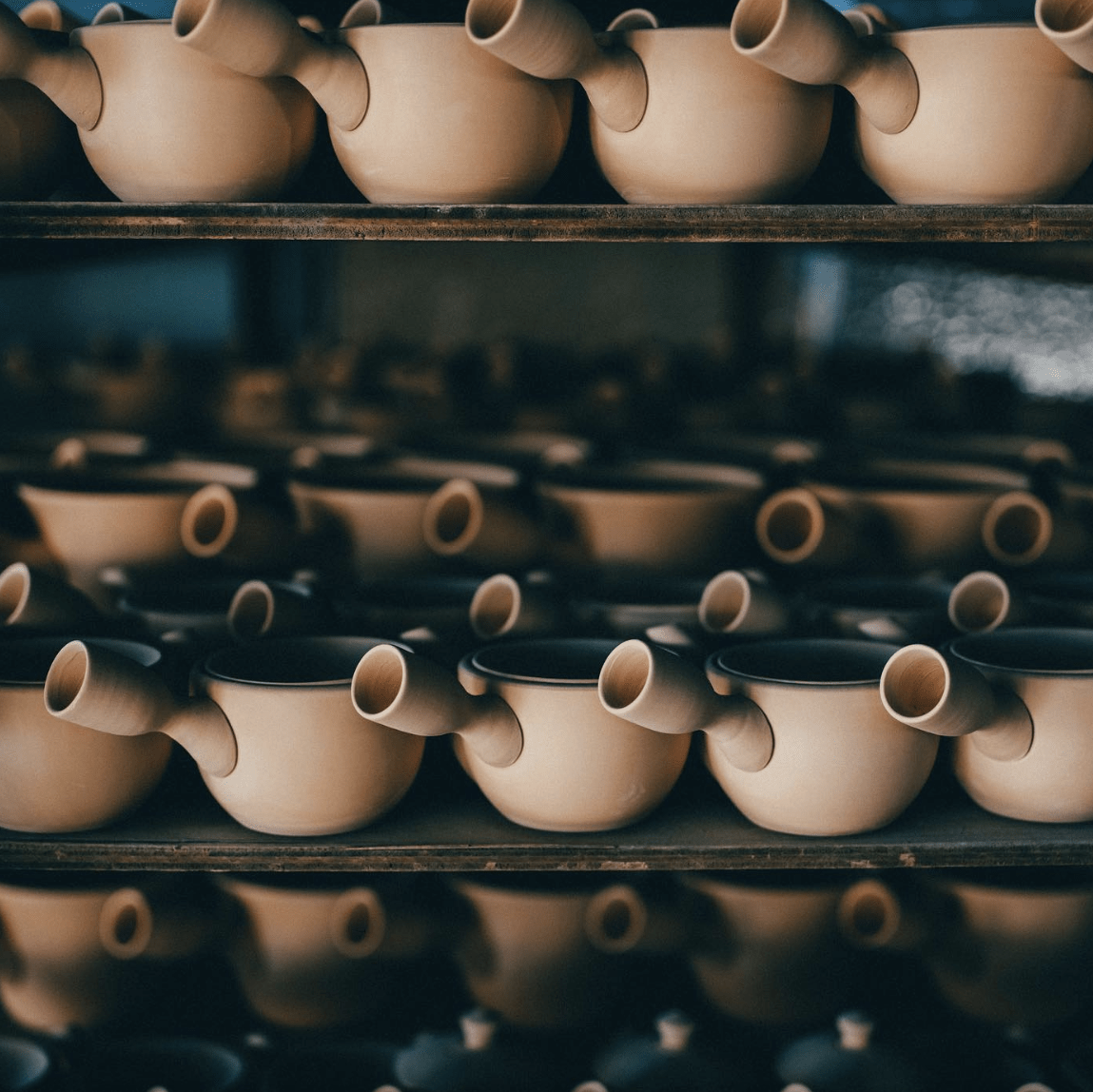 Nankei Apricot Kyusu Teapot — White Clay 320ml