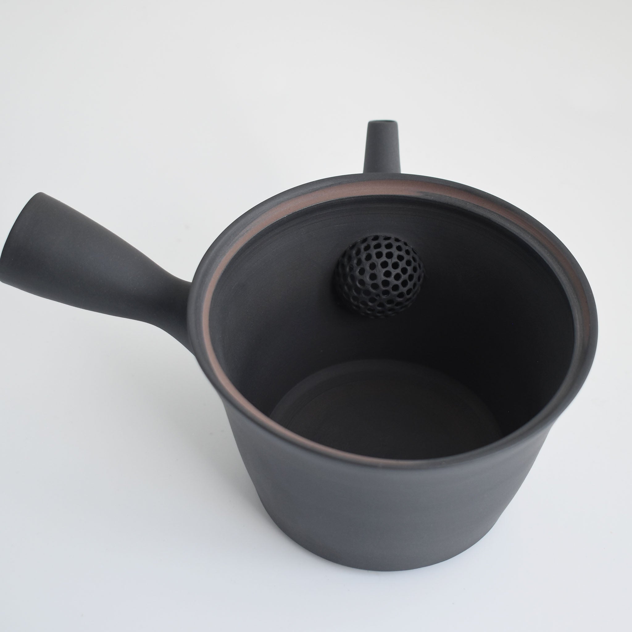 Nankei Sencha Kyusu Teapot — Black Clay 600ml