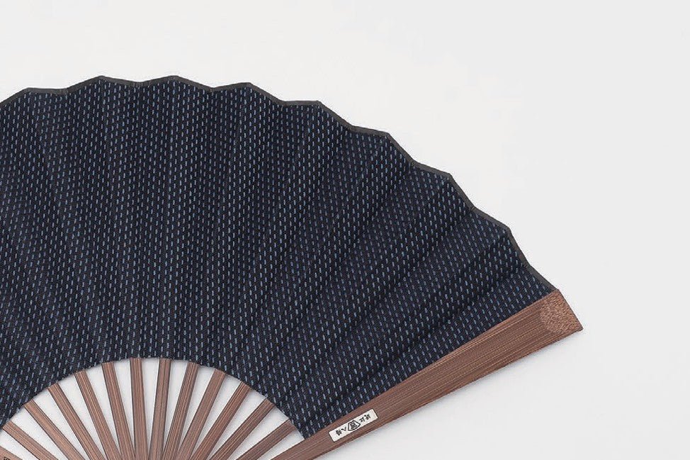 Sashiko - Stitched Indigo Folding Fan