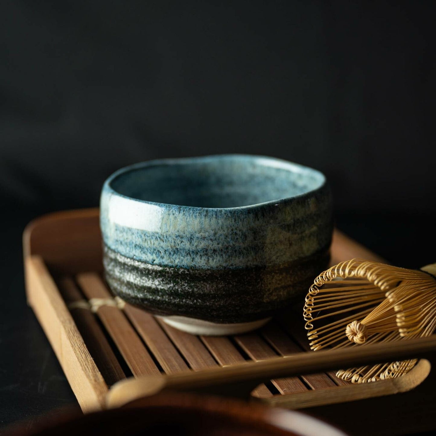 Seifu Blue Hand - Glazed Matcha Bowl – Mino Ware