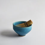 Shigaraki Matcha Bowl - Azure Blue Glaze