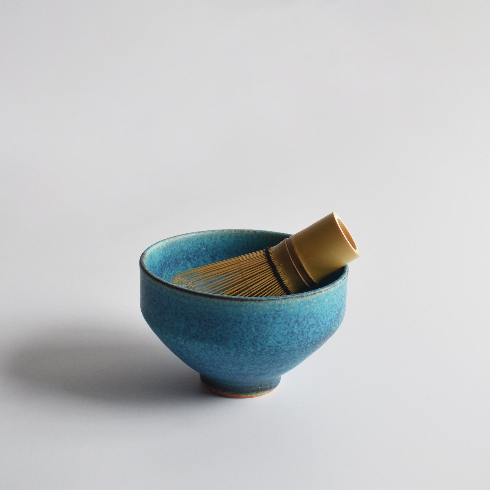Shigaraki Matcha Bowl - Azure Blue Glaze
