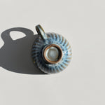 Shigaraki Seihagi Blue - Green Carved Latte Soup Mug