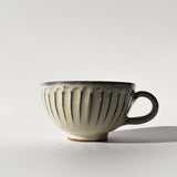 Shigaraki Shiro - yu White Glaze Carved Latte Soup Mug