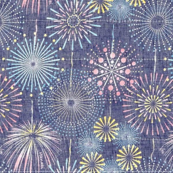 Japanese Firework Pattern Shirayuki Kitchen Cloth – Oversized Edition – Hanabi Fireworks Pattern ...