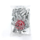 Bag of 24 Japanese aluminum clothes pegs packaged for retail, featuring durable spring clips ideal for laundry or multipurpose household use