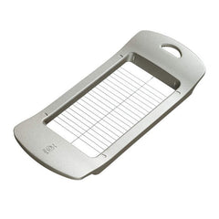 Japanese aluminum butter slicer with precision wire grid for clean, even cuts—designed for easy use and fridge-to-table convenience.