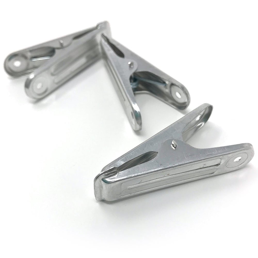 Set of three flat-grip Japanese aluminum pegs with a minimal, modern design—ideal for daily laundry use or stylish multipurpose clipping needs