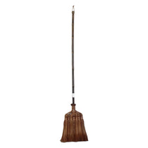 Full-length Japanese Shuro Broom with natural palm fibers and bamboo handle, handmade by Shojiya Denbei since 1830.