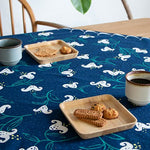 Water-Repellent Organic Cotton Furoshiki 100 – Navy Blue Lily